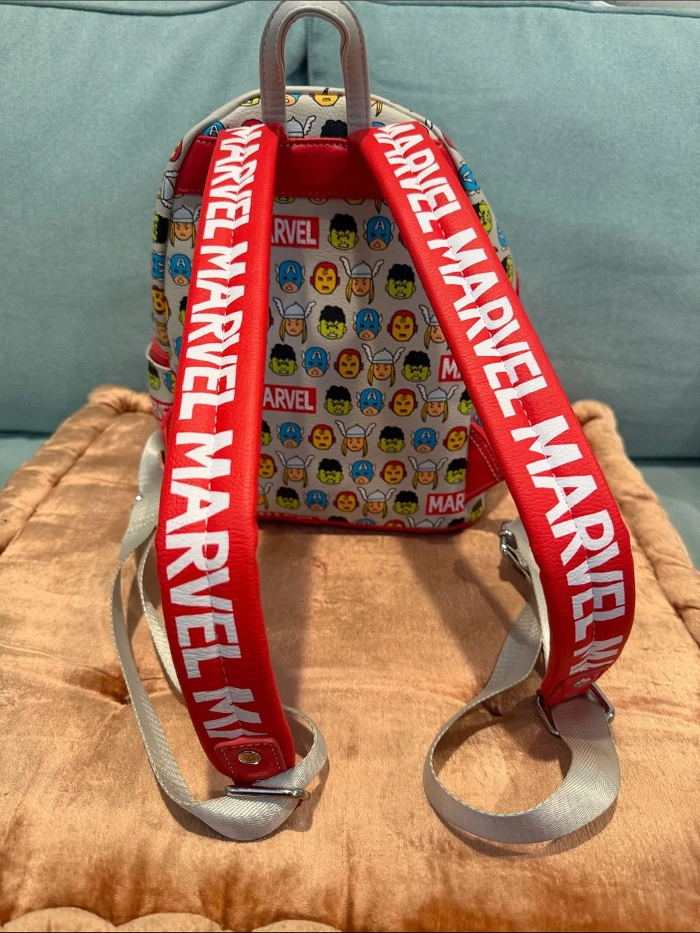 Loungefly Marvel Mini Backpack in Beige, Red & Multicolor